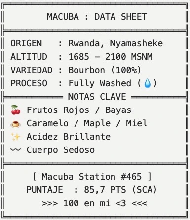 Ruanda Macuba Bourbon FW 2 Ruanda Macuba Bourbon FW - Imagen 2